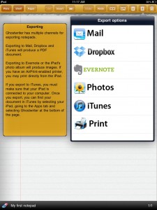 Ghostwriter Notes iPad App screenshot