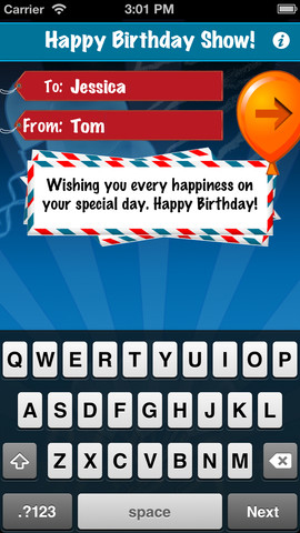 happy birthday photo app iphone